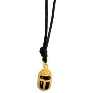 Ciondolo Occhio Di Horus Piccolo 15 Mm – Argento Sterling 925 Placcato Oro, Amuleto Portafortuna Con Cordino, CLEVER SCHMUCK